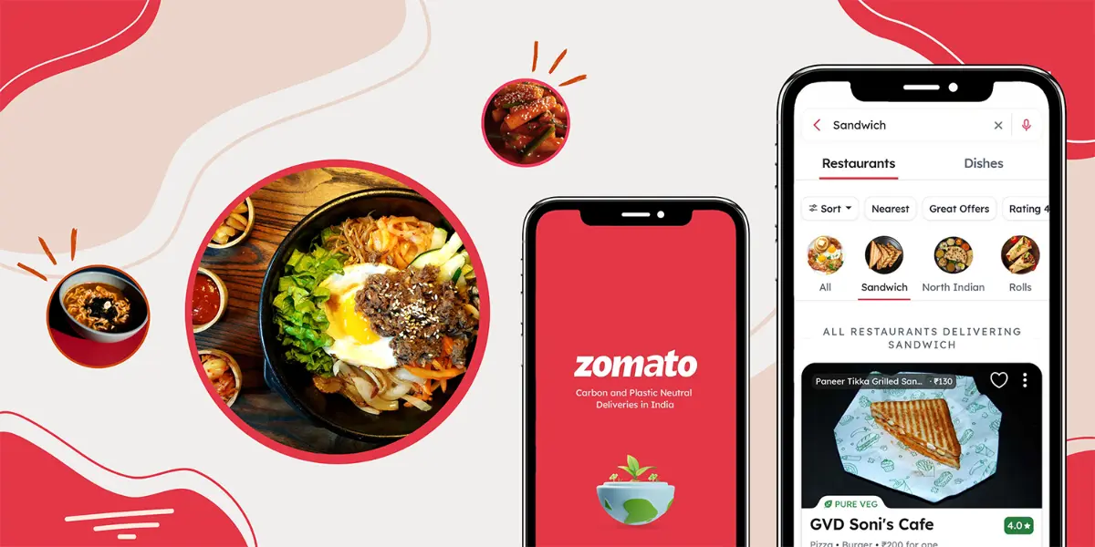 Zomato app for introducing the best restaurants and cafes