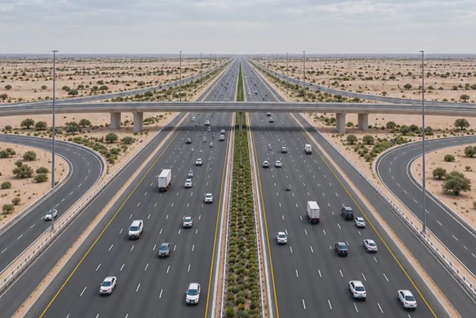 طريق E-911 الجديد: الممر الرابع بين دبي ورأس الخيمة بسعة تصل إلى 16 مساراً